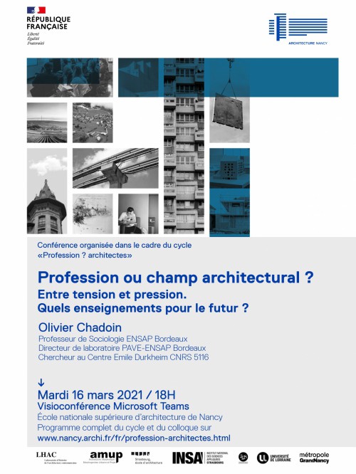 16/03/21 - Cycle de conférences préalables - Colloque "Profession ? architectes"